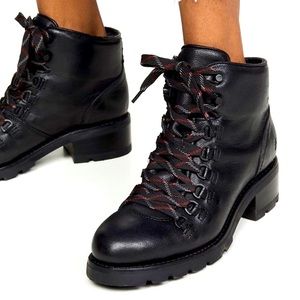 Frye Alta Hiker Black Women’s Lace-Up Combat Boots Size 9